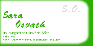 sara osvath business card